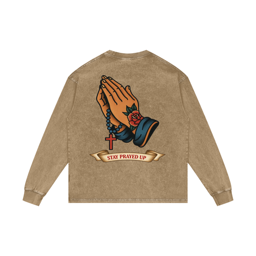 Acid Wash Oversize Long Sleeve T-Shirt